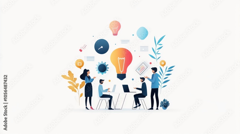 A team of professionals collaborating on a business proposal layout in InDesign, discussing typography and visual elements. A team of professionals collaborating on a business proposal layout in InDesign, discussing typography and visual elements.