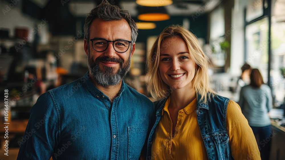 A photo of an elderly man and a young woman A photo of an elderly man and a young woman