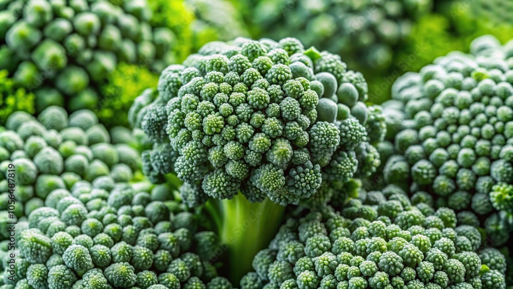Macro shot of broccoli florets revealing their intricate structure and small texture, broccoli, microscopic, food, microscopic view Macro shot of broccoli florets revealing their intricate structure and small texture, broccoli, microscopic, food, microscopic view
