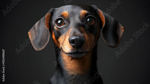 Black and Tan Dachshund Portrait - Realistic Dog Photo