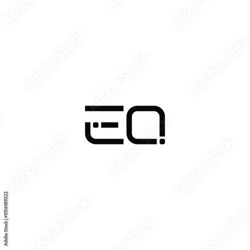 EQ monogram logo design letter text name symbol monochrome logotype alphabet character simple logo