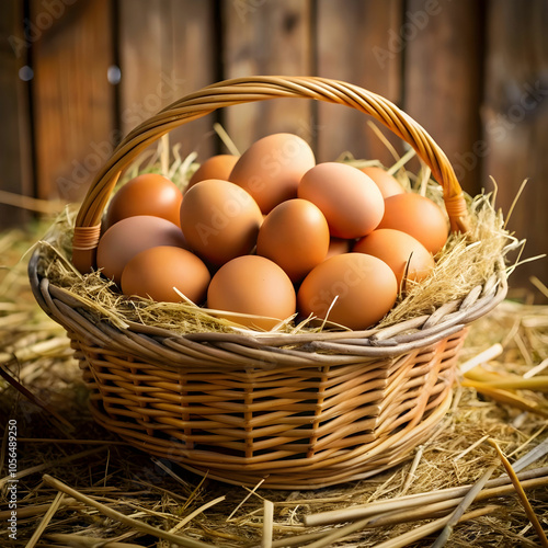 eggs on hay in fence