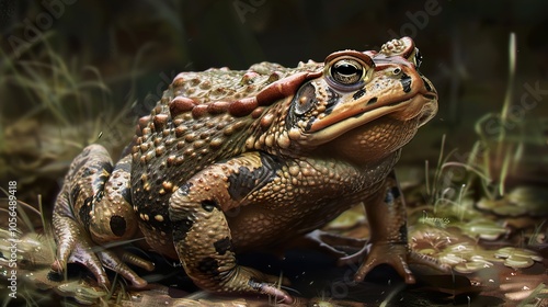 Close-Up of a Toad in a Forest Setting