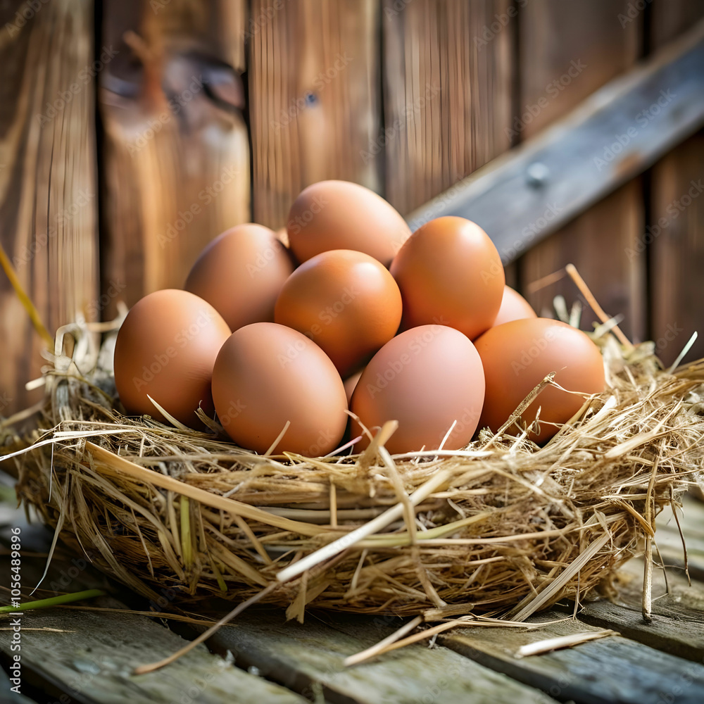 eggs on hay in fence eggs on hay in fence