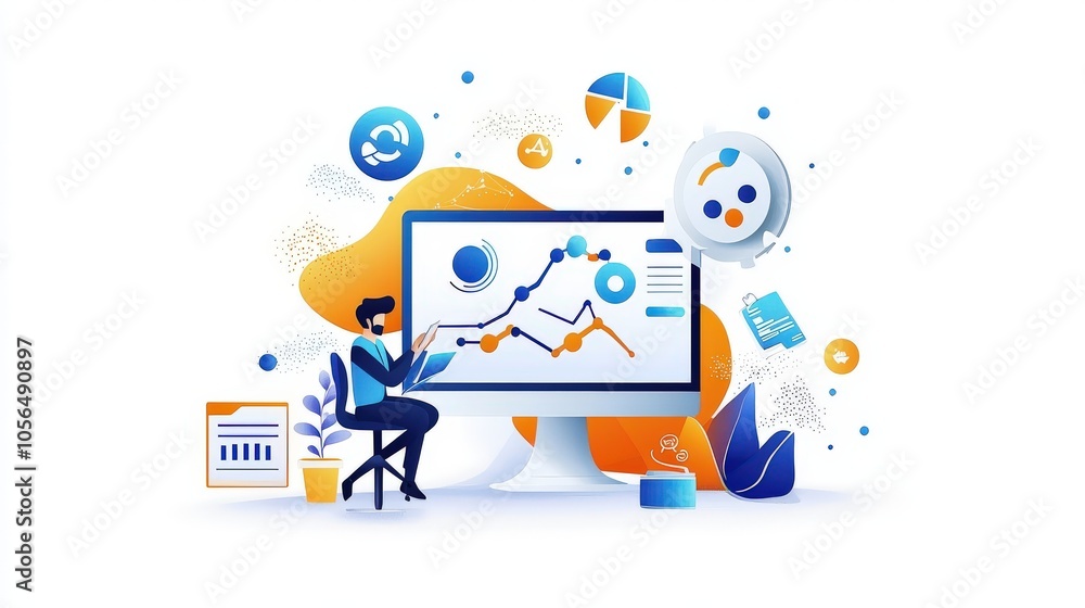 A graphic designer creating visual elements for an SEO proposal, integrating colorful charts and graphics to explain complex data easily. A graphic designer creating visual elements for an SEO proposal, integrating colorful charts and graphics to explain complex data easily.