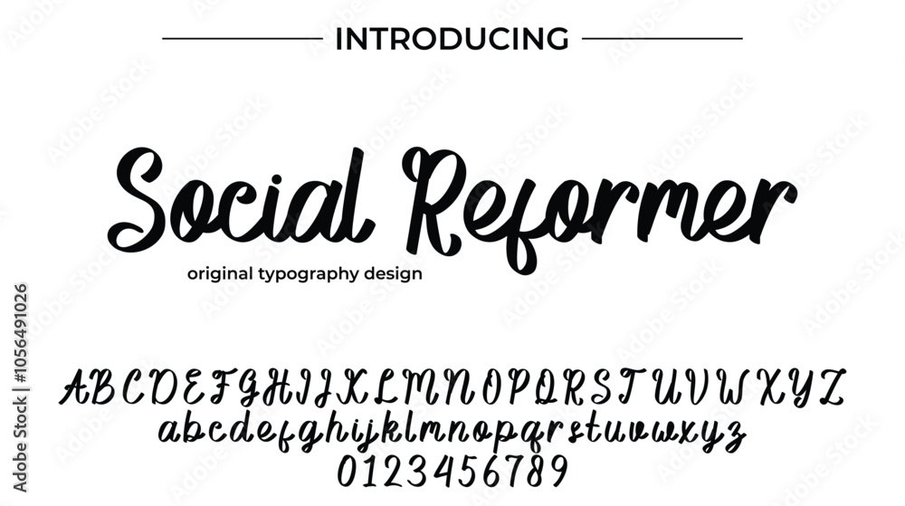 Social Reformer Font Stylish brush painted an uppercase vector letters, alphabet, typeface Social Reformer Font Stylish brush painted an uppercase vector letters, alphabet, typeface
