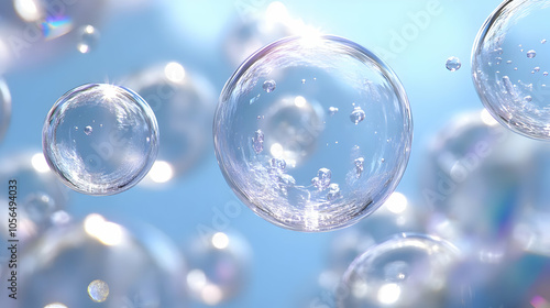 Floating Transparent Bubbles Abstract Background