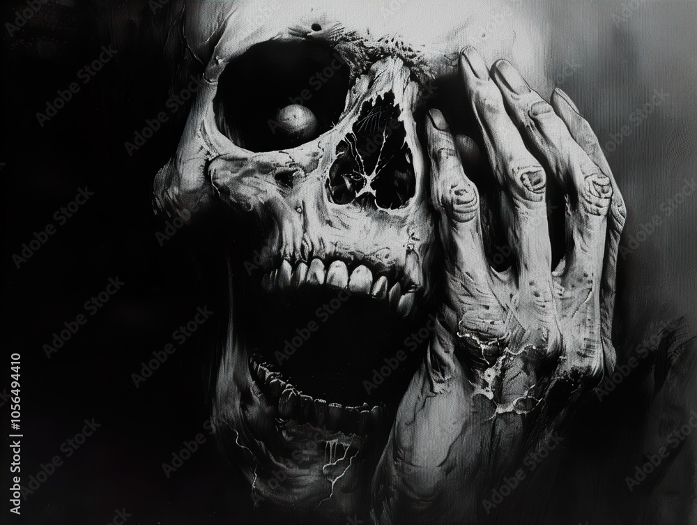 Dark and Creepy Skull Drawing - Gothic Art Dark and Creepy Skull Drawing - Gothic Art