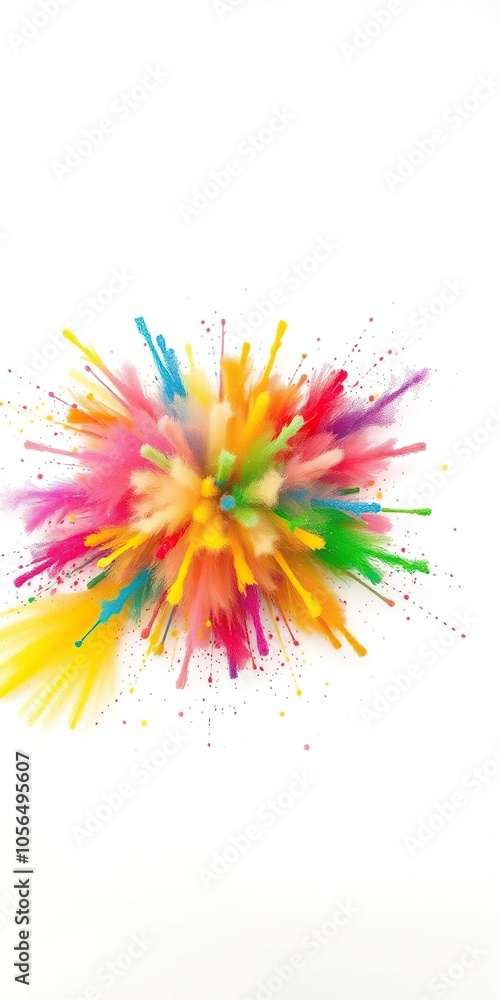 Obraz premium Vibrant and dynamic color explosion against a clean white backdrop, vivid, design