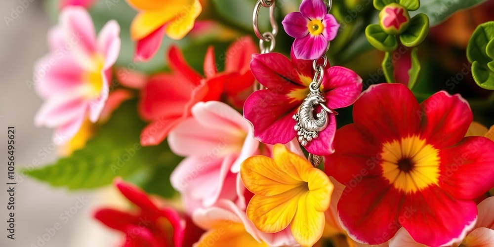 Vibrant and whimsical Arabi Spring charm featuring a multicolored florium design, nature, charm, floral Vibrant and whimsical Arabi Spring charm featuring a multicolored florium design, nature, charm, floral