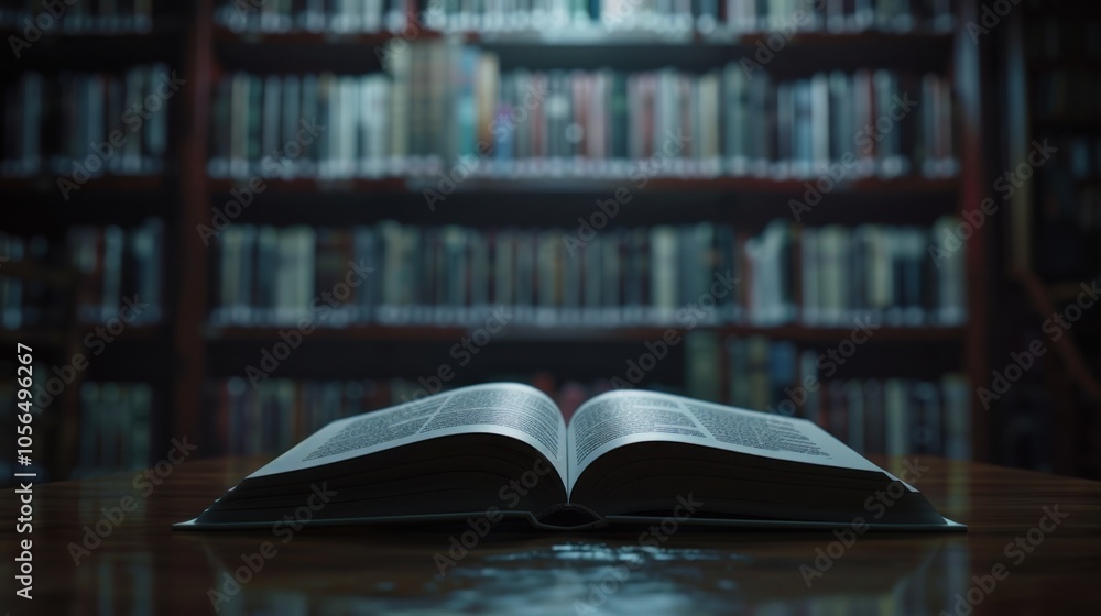 Fototapeta premium Open Book in a Library