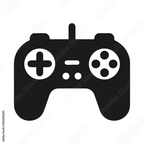 Black silhouette gaming controller vector icon design