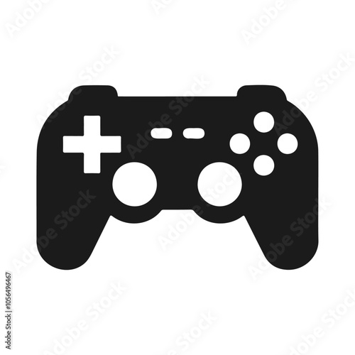 Black silhouette gaming controller vector icon design