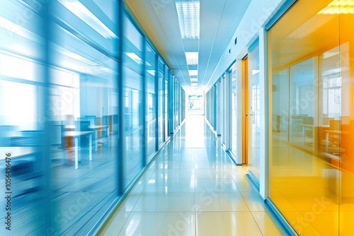 Wallpaper Mural Office Corridor Scene with Blurred Motion Torontodigital.ca