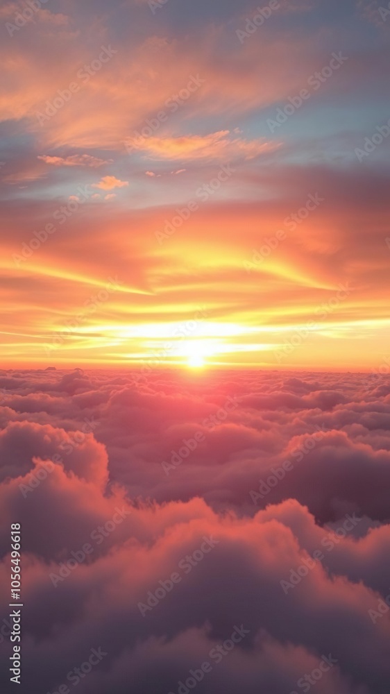 Vibrant sunrise over a cloudy sky with soft pastel colors painting the horizon, sunrise, weather, misty Vibrant sunrise over a cloudy sky with soft pastel colors painting the horizon, sunrise, weather, misty
