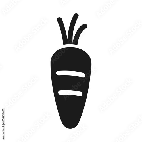 Drawing black silhouette vegetable carrot vector icon design