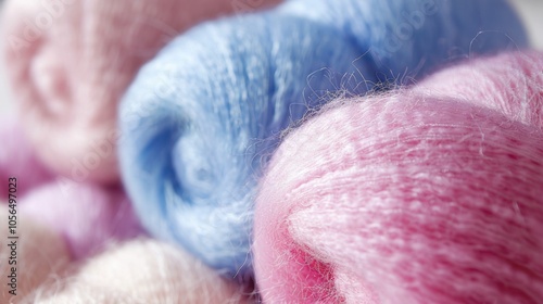 Acrylic Fiber: Lightweight and wool-like, acrylic fiber is commonly used in sweaters and blankets, providing warmth and resistance to moisture for outdoor use.
 photo