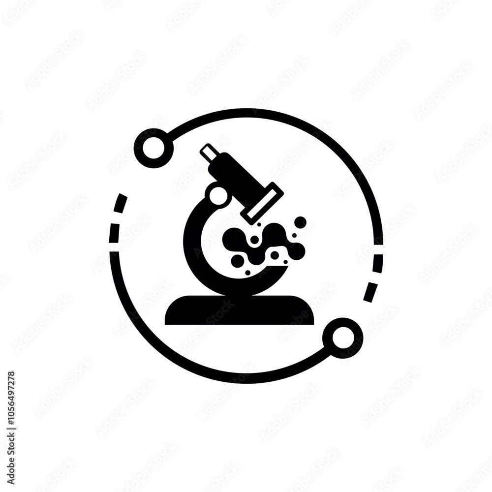 Microscope DNA Logo. Icon vector design template in white background. Microscope DNA Logo. Icon vector design template in white background.