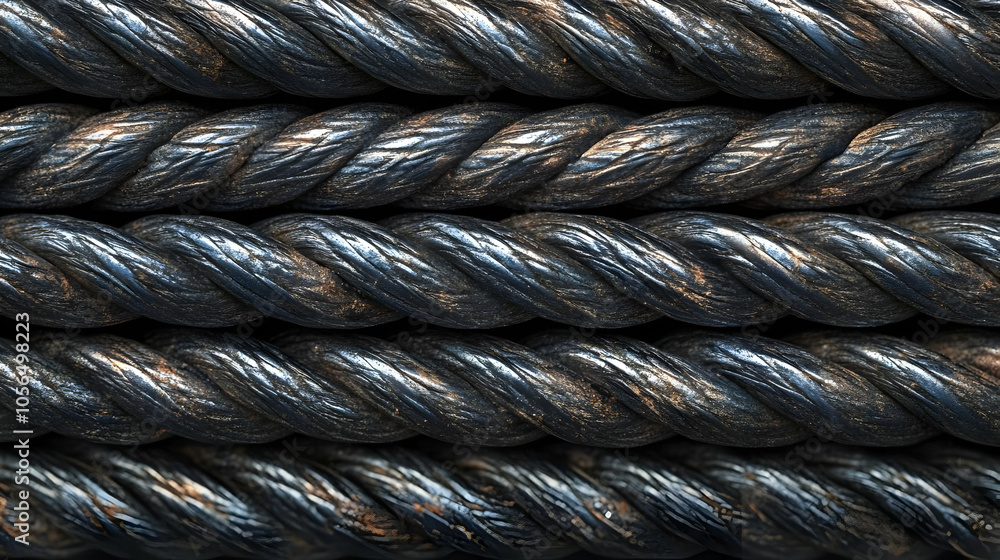 Black Braided Rope Texture - 3D Illustration Black Braided Rope Texture - 3D Illustration