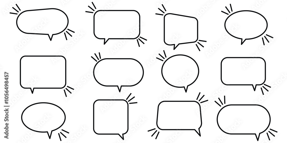 Obraz premium Speech Bubble icon set. Talk bubbles. Cloud speech bubbles collection. vector illustration eps 10.