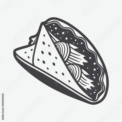 Quesadilla Silhouette Vector Illustration Isolated on White Background Perfect for Mexican Food Designs