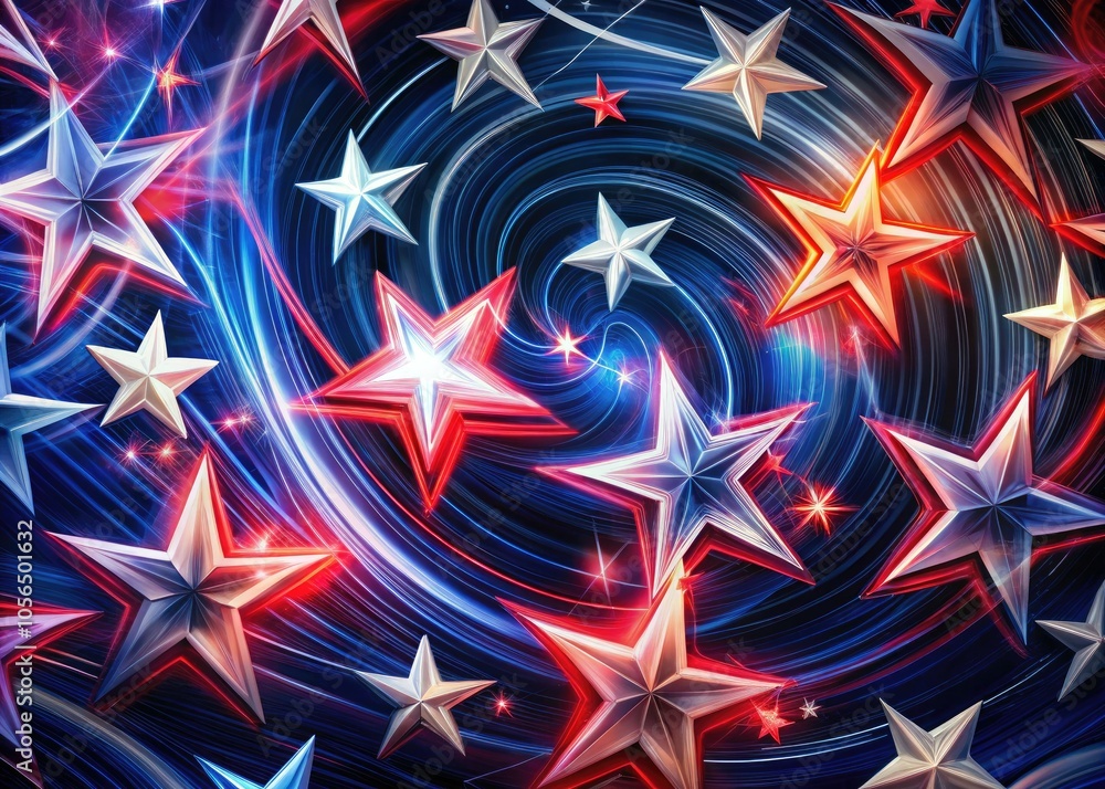 Americana Stars Pattern with Long Exposure Effect for Captivating Visuals Americana Stars Pattern with Long Exposure Effect for Captivating Visuals
