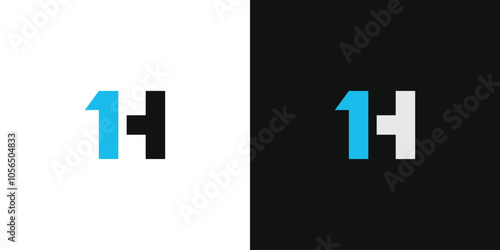 Modern and unique 1H  logo design