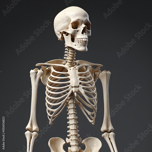 A Highly Detailed and Accurately Proportioned Human Skeleton Model Featuring Realistic Bone Texture for Educational Purposes