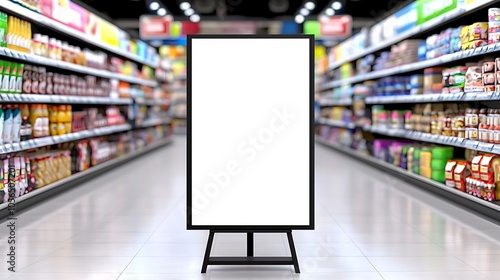 Blank Display In Grocery Store Aisle Mockup