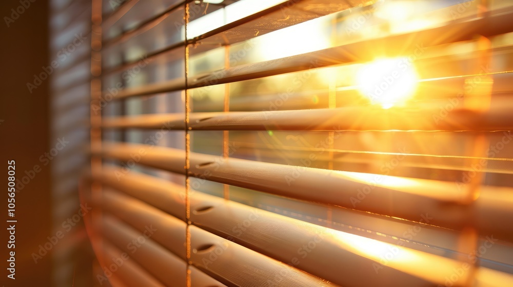 Sun shining through window blinds Sun shining through window blinds