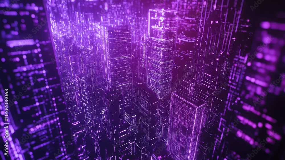 Futuristic cityscape with neon lights, high-rise buildings, and holographic ads, cyberpunk style Futuristic cityscape with neon lights, high-rise buildings, and holographic ads, cyberpunk style