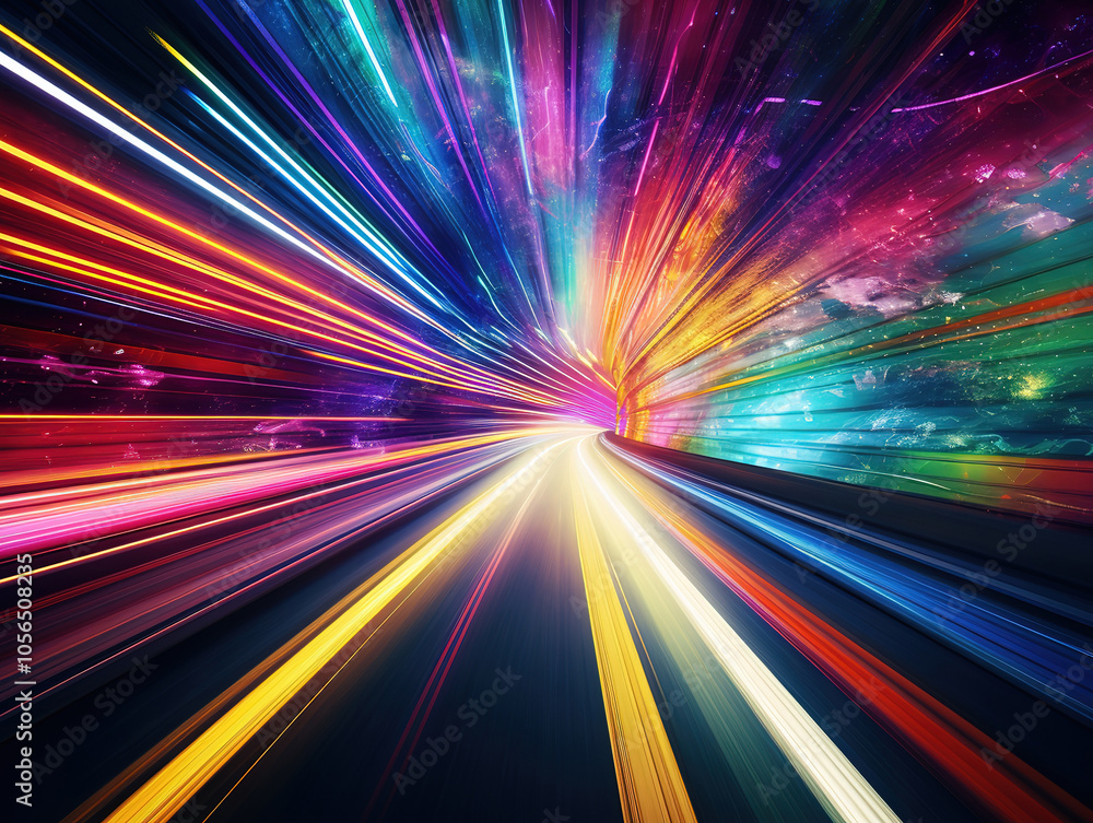 Vibrant Abstract Light Streaks in Cosmic Space Vibrant Abstract Light Streaks in Cosmic Space