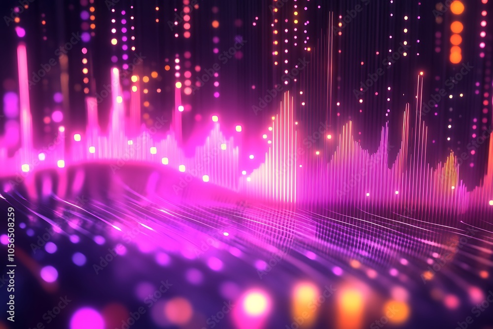 Abstract Sound Wave Visualization with Vibrant Lights Abstract Sound Wave Visualization with Vibrant Lights