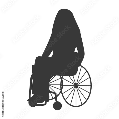 Silhouette of a Disabled Person in a Wheelchair. Vector Illustration.