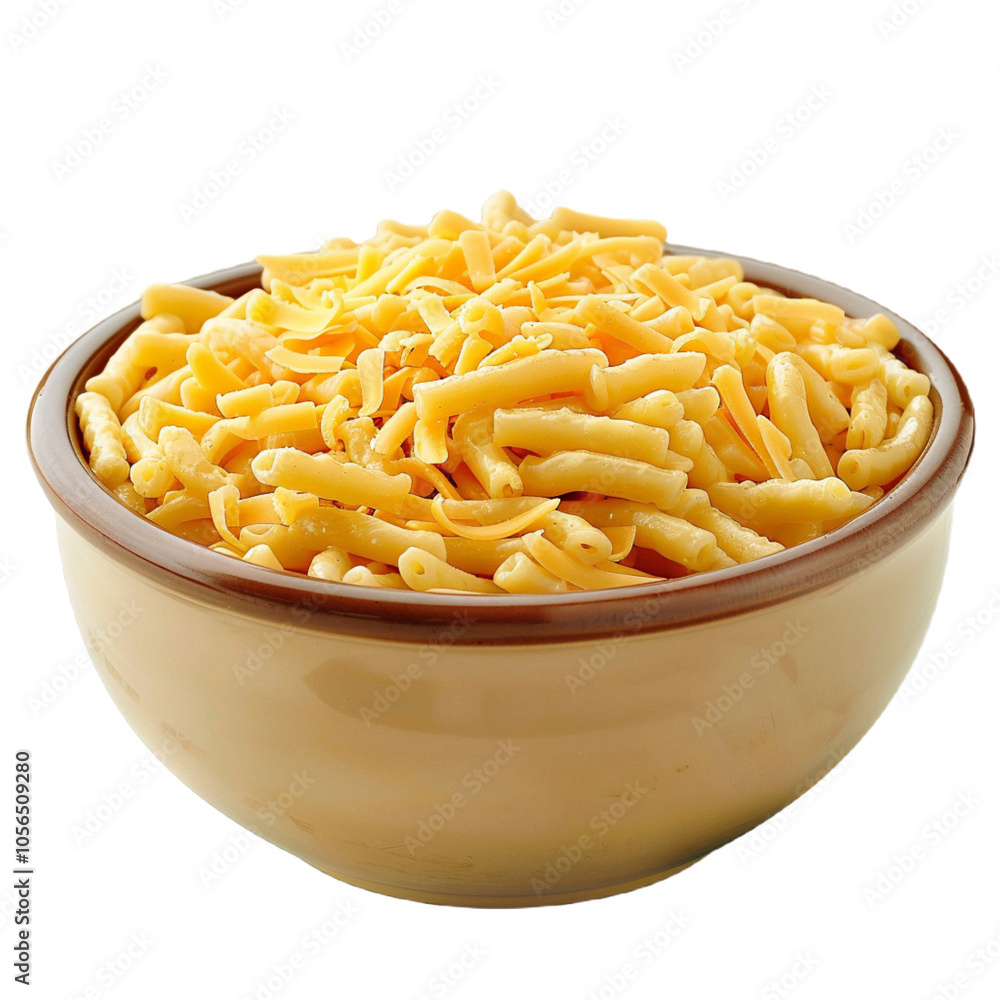 Creamy macaroni and cheese in bowl isolated on transparent background Creamy macaroni and cheese in bowl isolated on transparent background