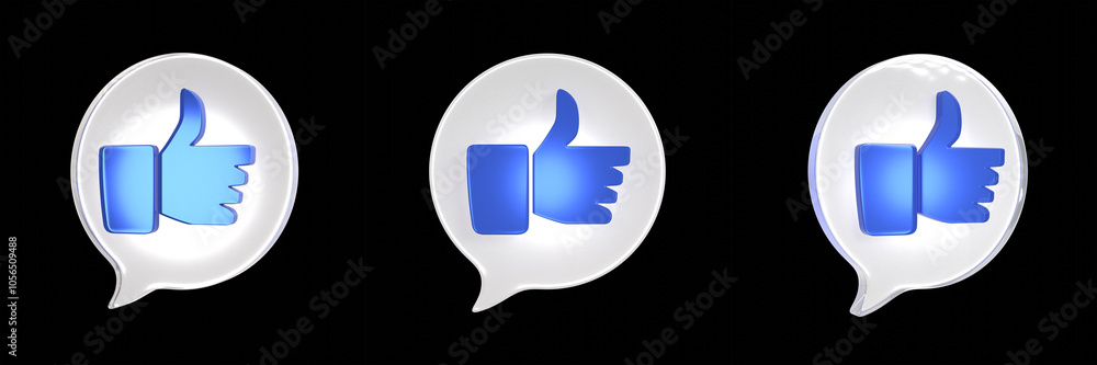 Set of Circle Bubble Text With Blue Like 3D Illustration Isolated Set of Circle Bubble Text With Blue Like 3D Illustration Isolated