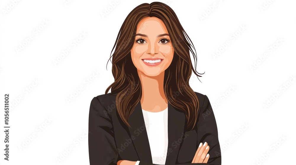 Portrait of a smiling businessman, a professional and confident woman in suit, isolated on transparent background Portrait of a smiling businessman, a professional and confident woman in suit, isolated on transparent background