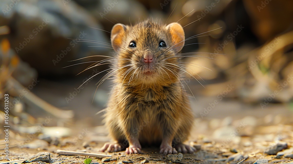 Close-Up Portrait of a Cute Mouse in Nature Close-Up Portrait of a Cute Mouse in Nature