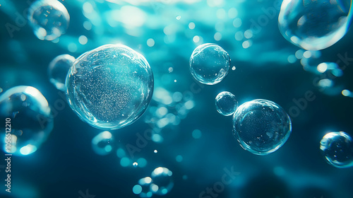 Wallpaper Mural Abstract Background with Bubbles in Blue Water Torontodigital.ca