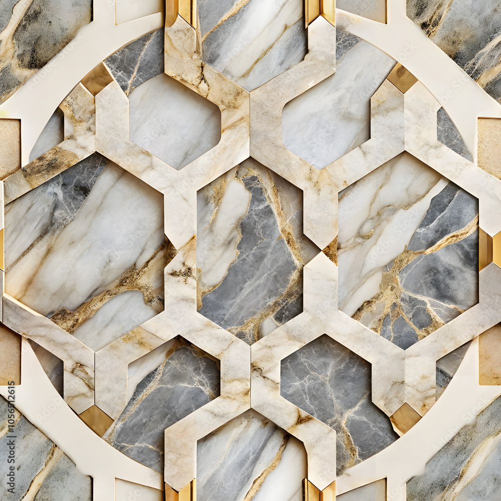 Fototapeta premium Seamless Marble Texture Cutout Pattern. Perfect for: luxury events, modern interiors