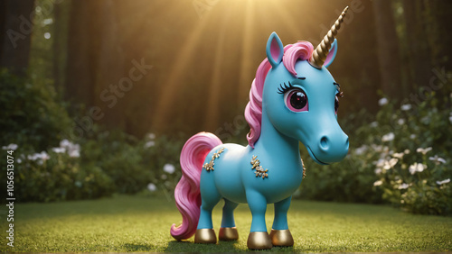 Adorable 3D Colorful Unicorn: A Magical, Vibrant Fantasy Art Piece