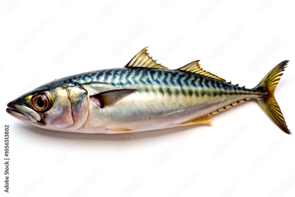 Fresh atlantic mackerel fish, isolated on white background Fresh atlantic mackerel fish, isolated on white background
