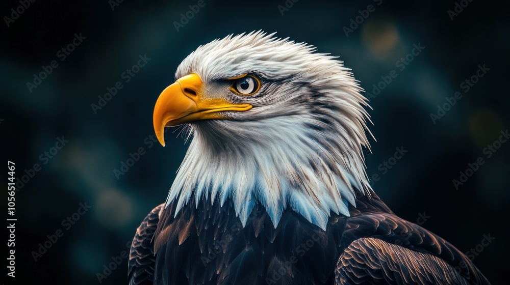 Obraz premium A majestic eagle with striking features and intense gaze.