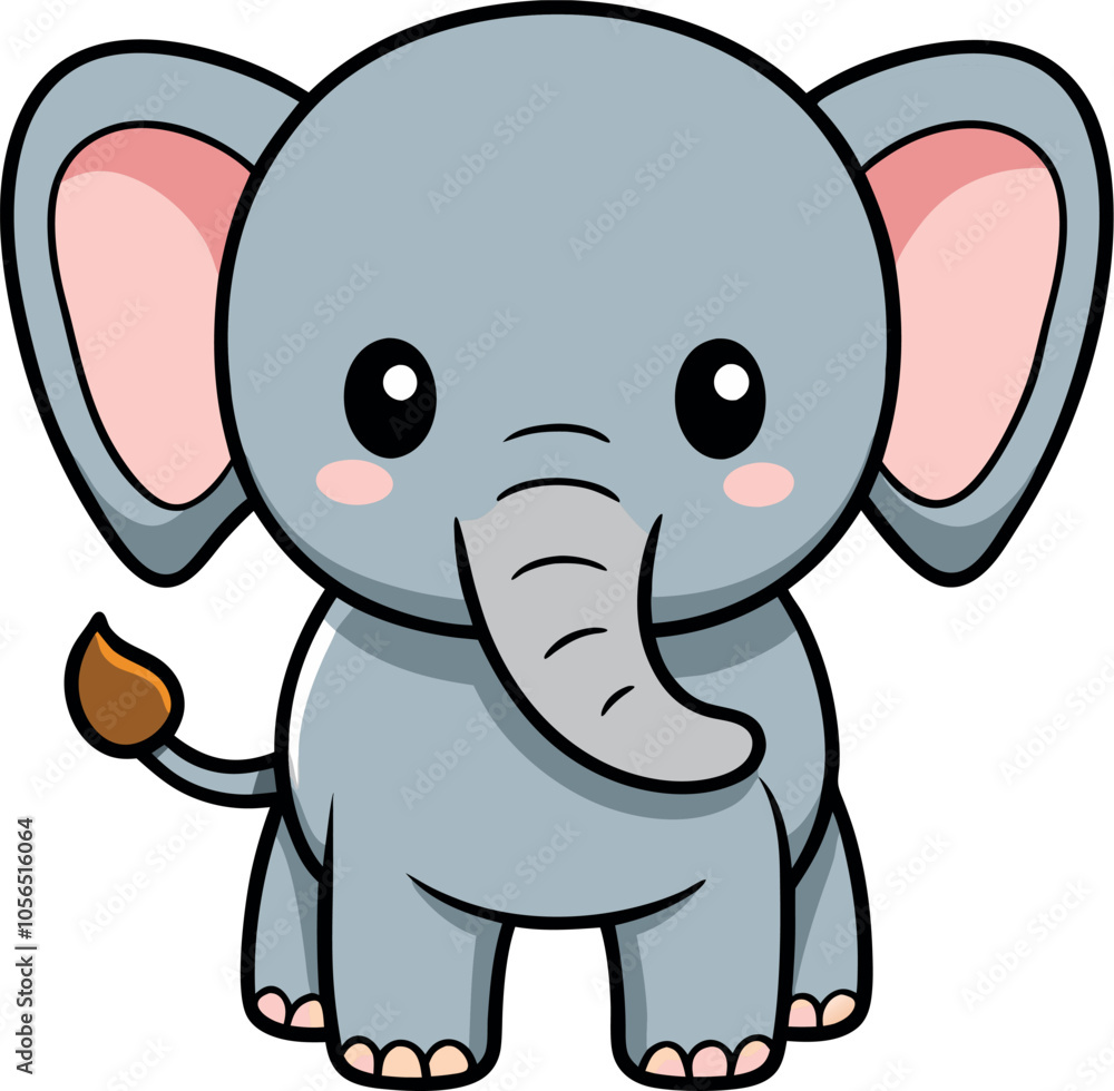 Fototapeta premium Cute Little Elephant vector art illustration eps