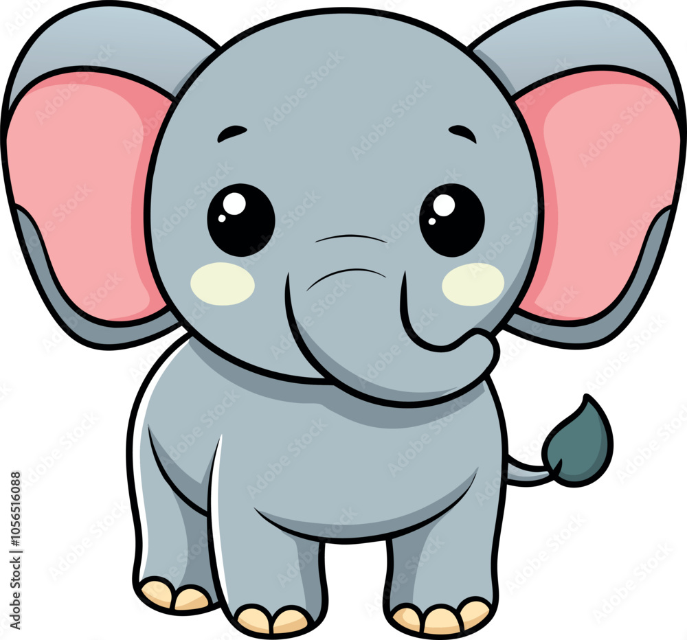Fototapeta premium Cute Little Elephant vector art illustration eps