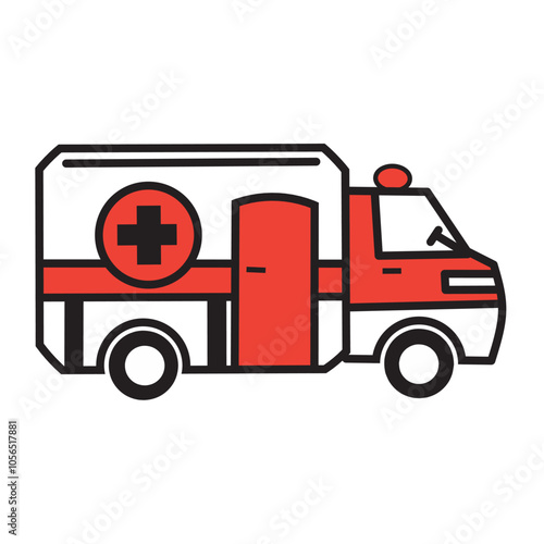 Ambulance car icon clipart avatar logotype isolated vector illustration