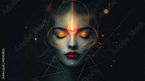 Third Eye activation, symbol of spirituality, spiritual awakening, mindfulness, meditation and healing