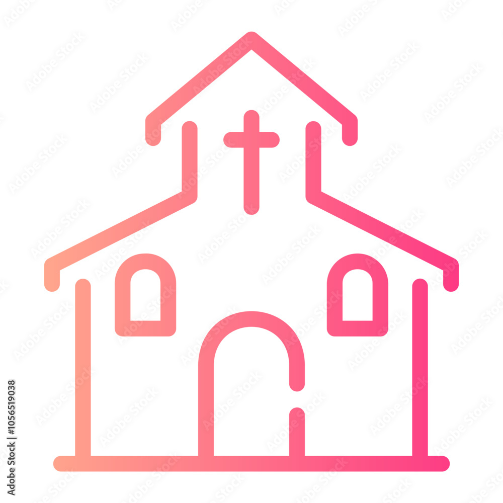 church Line Gradient Icon church Line Gradient Icon