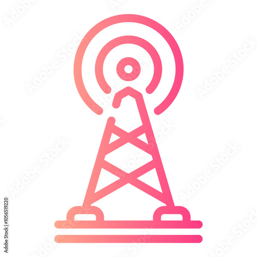 signal tower Line Gradient Icon