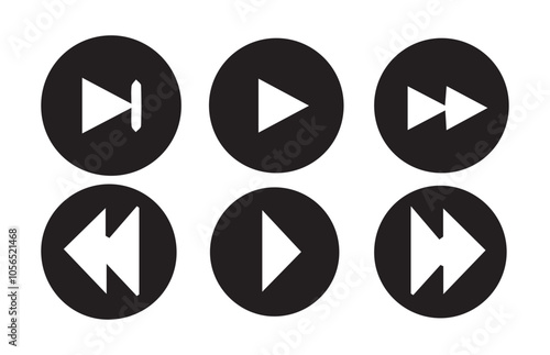 Media player icons collection.play, pause, media, online video, live, production, player, movie and cinema icons.vector illustration eps 10